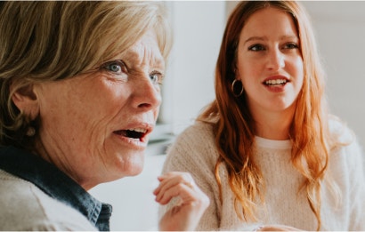 Two women in conversation