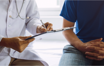 A man and his doctor discussing a prostate cancer screening