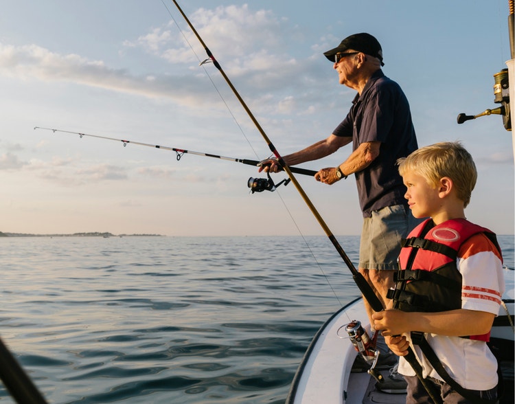 A family fishing